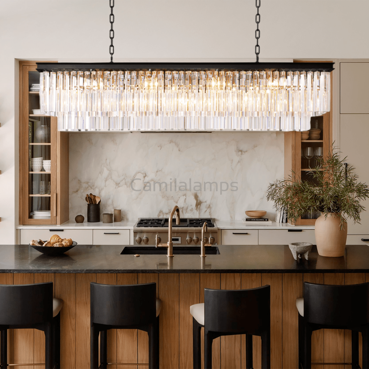 Odeon Crystal 2 - Layer Rectangle Chandelier - Camilalamps - CA0134