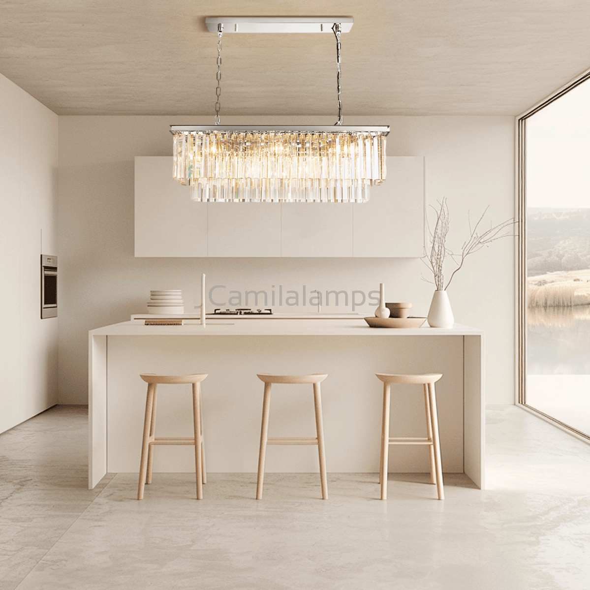 Odeon Crystal 2 - Layer Rectangle Chandelier - Camilalamps - CA0134