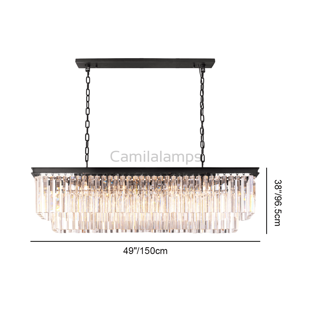 Odeon Crystal 2 - Layer Rectangle Chandelier - Camilalamps - Ca0134