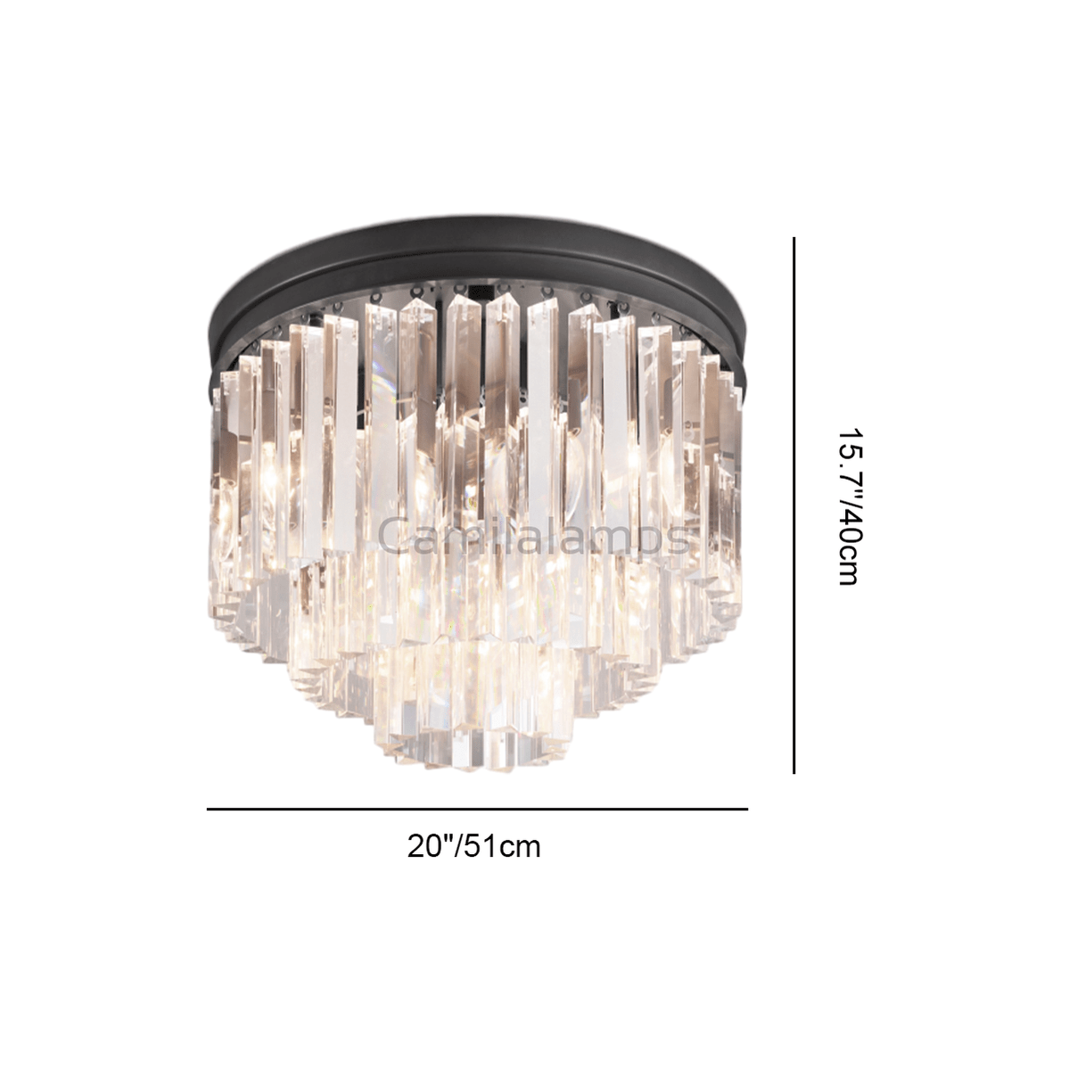 Odeon Crystal Multi - Layer Round Ceiling 20" 32" - Camilalamps - CH - M91
