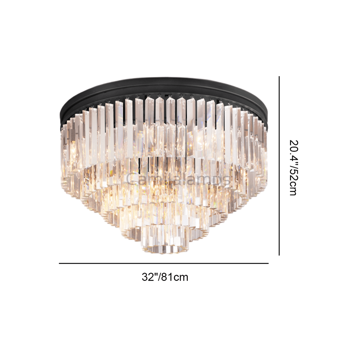 Odeon Crystal Multi - Layer Round Ceiling 20" 32" - Camilalamps - CH - M89