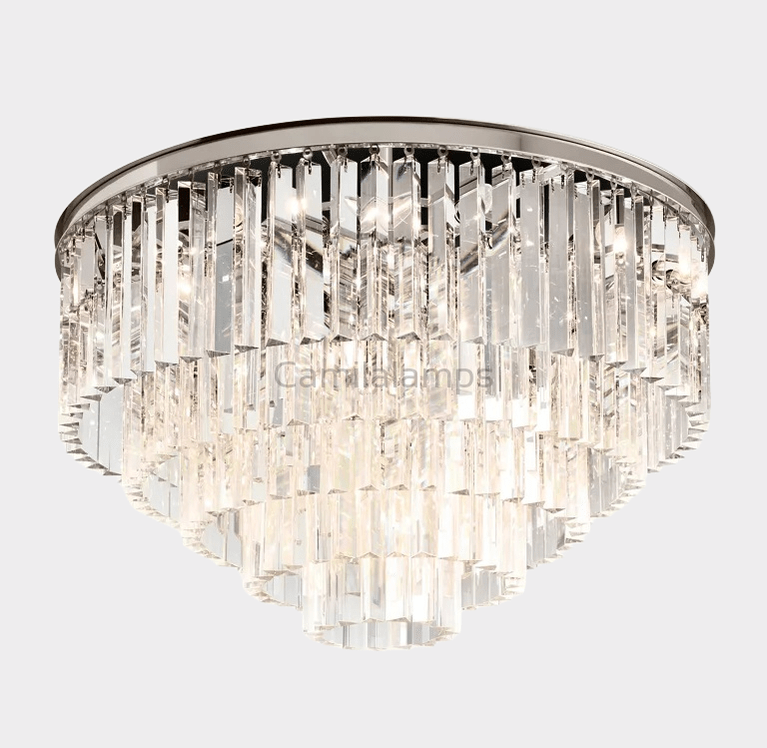 Odeon Crystal Multi - Layer Round Ceiling 20" 32" - Camilalamps - CH - M94