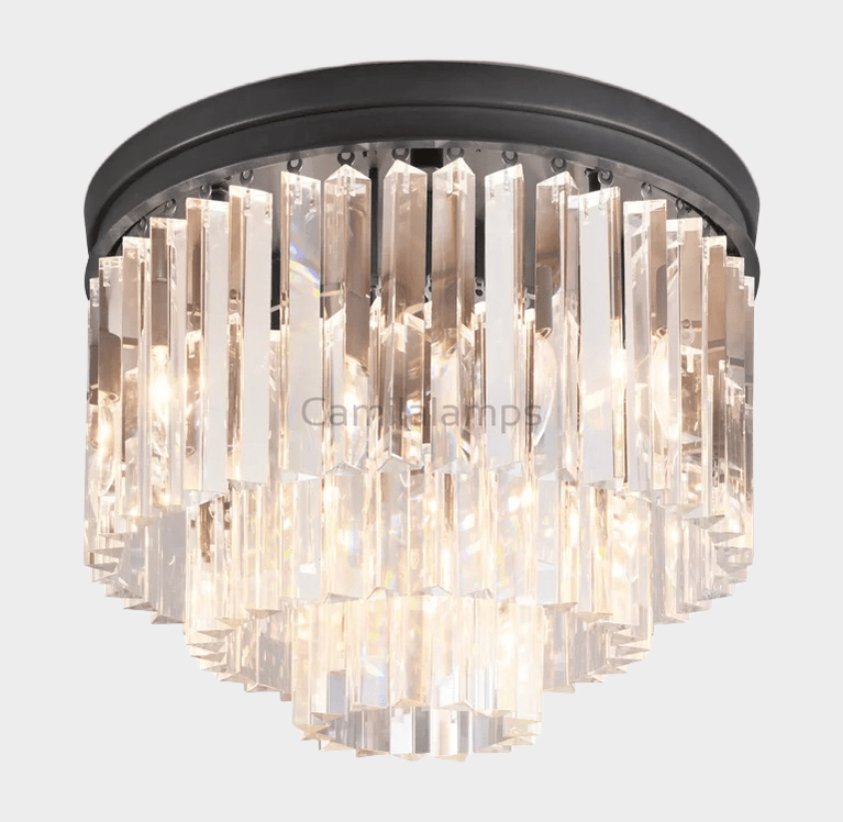 Odeon Crystal Multi - Layer Round Ceiling 20" 32" - Camilalamps - CH - M90