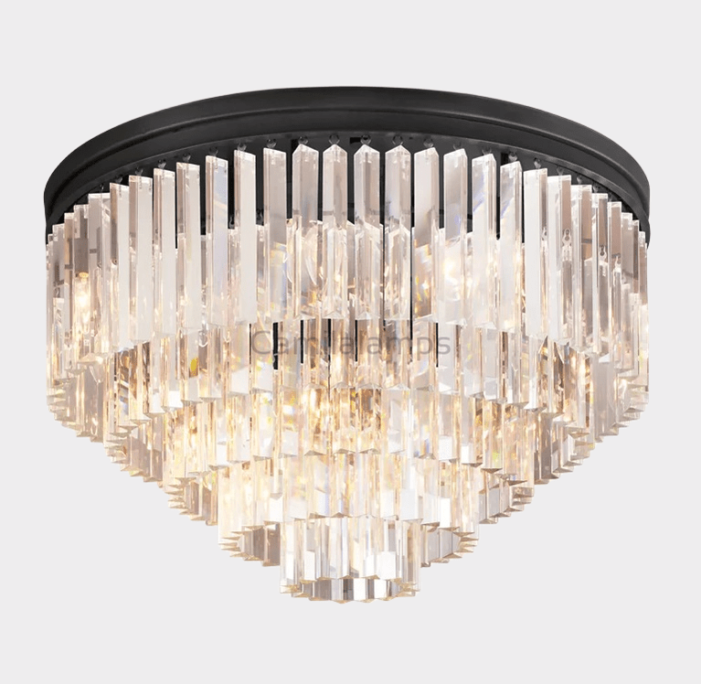 Odeon Crystal Multi - Layer Round Ceiling 20" 32" - Camilalamps - CH - M93