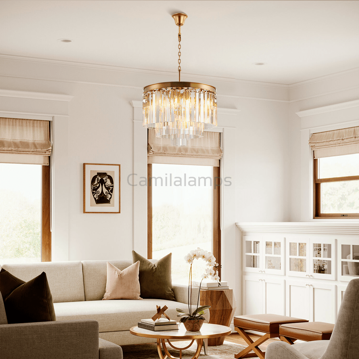 Odeon Crystal Multi - Layer Round Chandelier - Camilalamps - CA0106