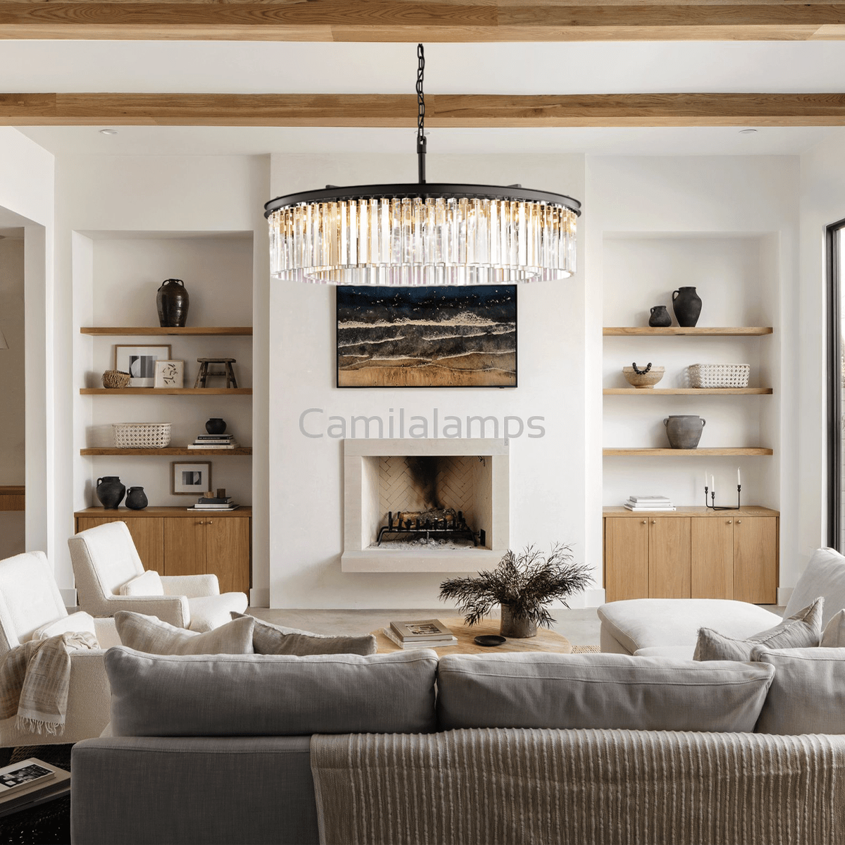 Odeon Crystal Round Chandelier 43" - Camilalamps - Ca-1CH2095