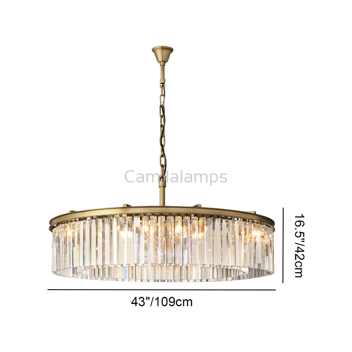 Odeon Crystal Round Chandelier 43" - Camilalamps - Ca-1CH2095