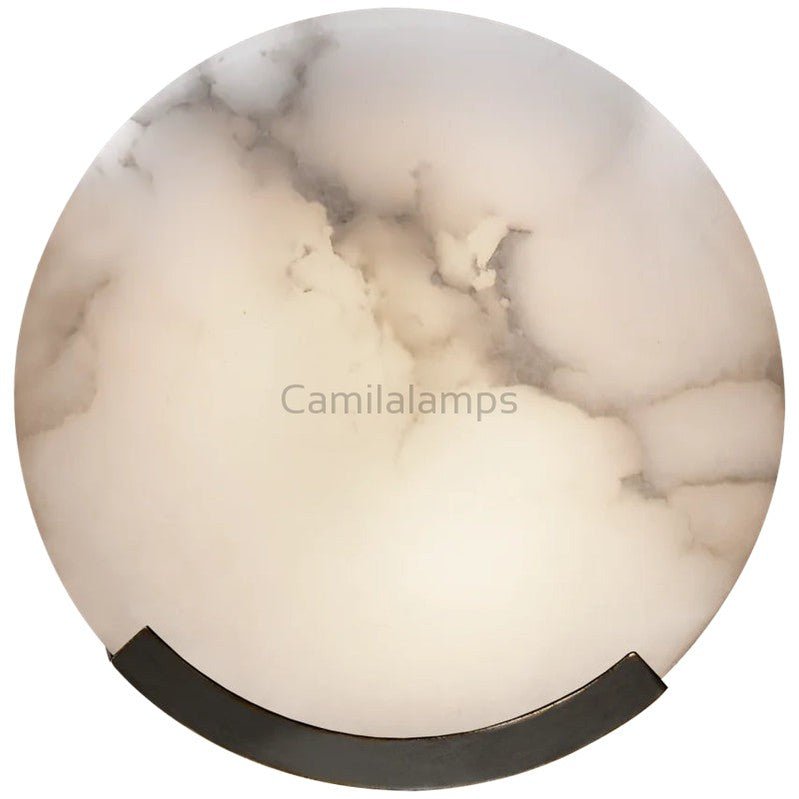 Orine Modern Alabaster Round Wall Sconce - Camilalamps - CAM - OR - 01