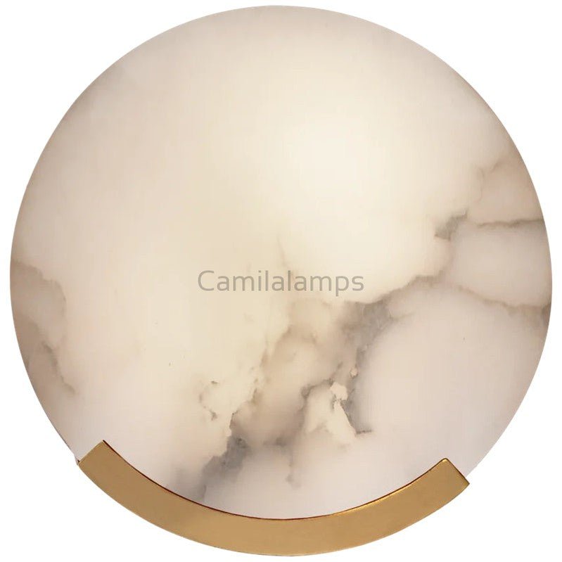 Orine Modern Alabaster Round Wall Sconce - Camilalamps - CAM - OR - 01