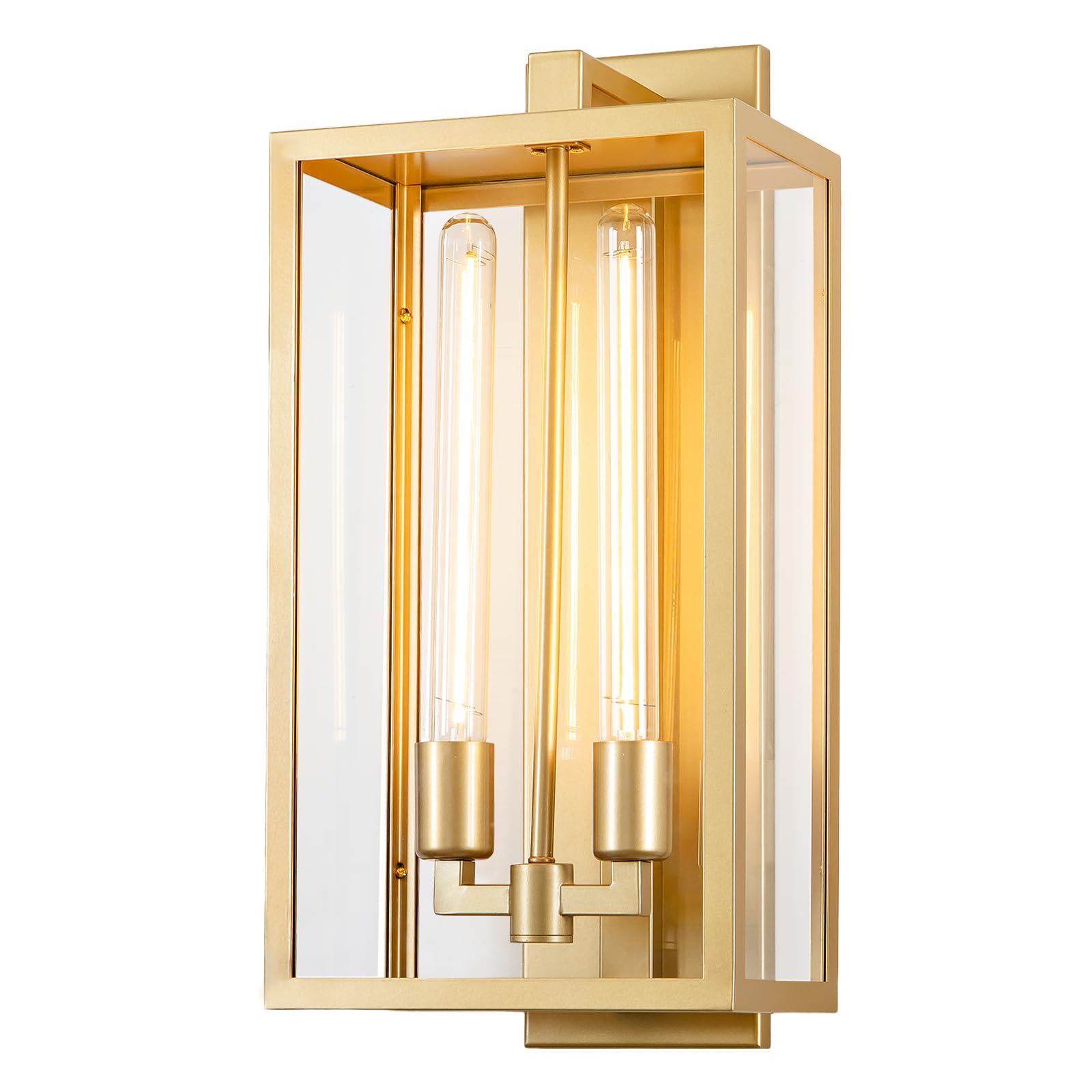 Outdoor Wall Sconce, 21" Large Gold Wall Mount Lamp, Outside Lights Front Porch Light, Waterproof Modern Porch Lighting Exterior Lamp for Front Door, Entryway (Bulbs Included) - Camilalamps - B0CPHSDH6H