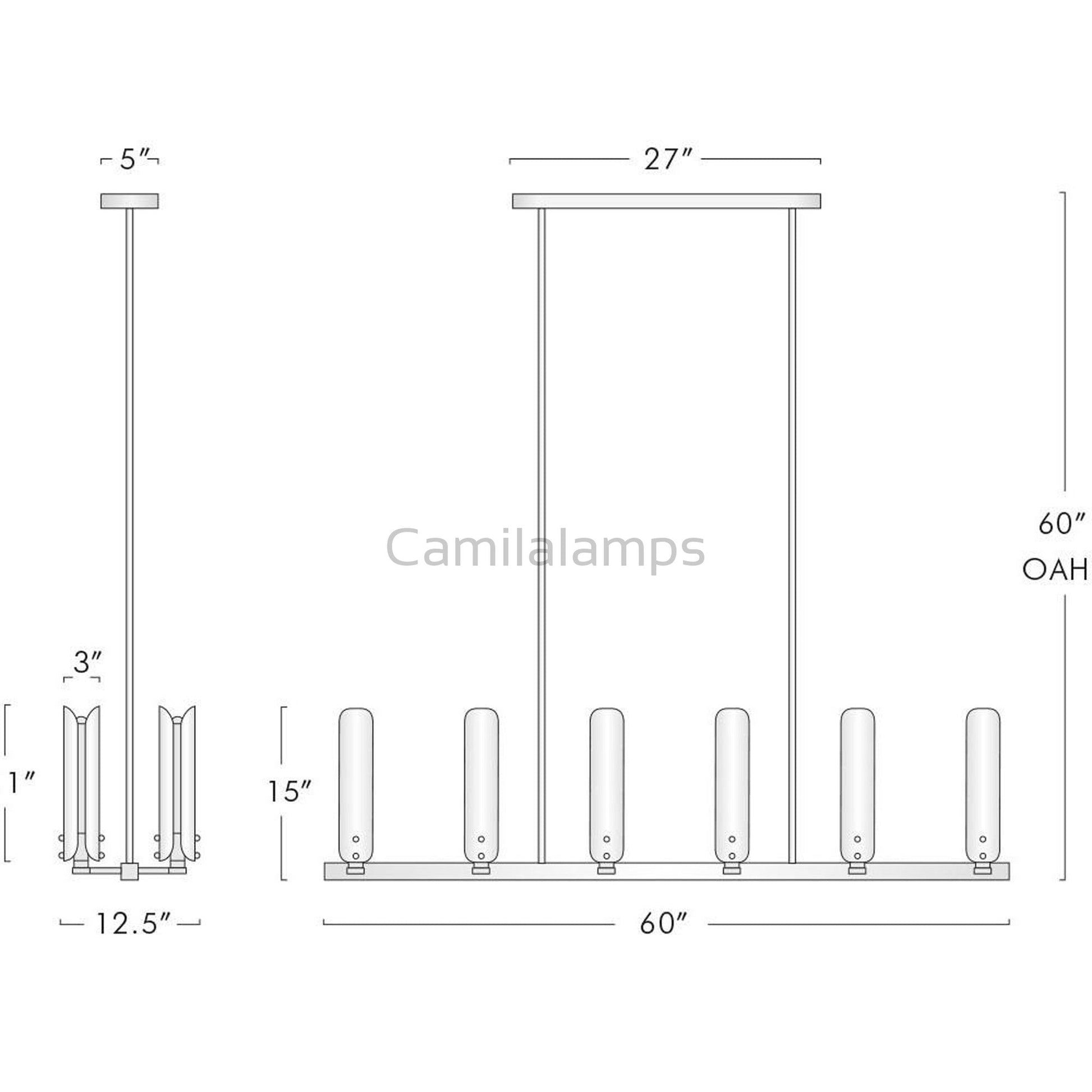 Palance Linear Chandelier 60" W - Camilalamps - Ca-1a-1452-12