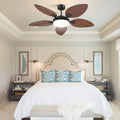 Palm Leaf Ceiling Fans with Lights Tropical Ceiling Fans 6 Speeds Reversible Wood Grain 52