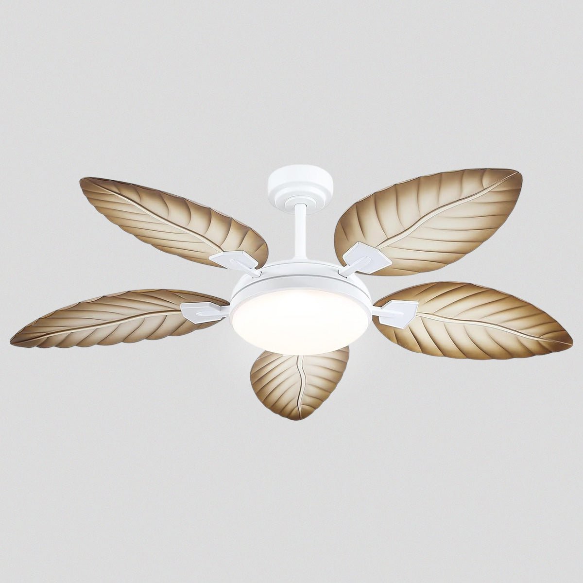 Palm Leaf Ceiling Fans with Lights Tropical Ceiling Fans 6 Speeds Reversible Wood Grain 52" - Camilalamps - CA - CFWL - 007