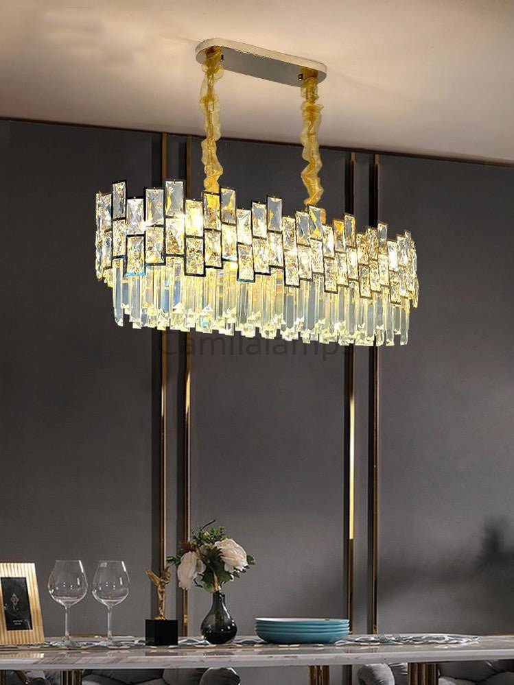 Palo clear Linear Chandelier for Kitchen Island - Camilalamps - Ca-1a-1394