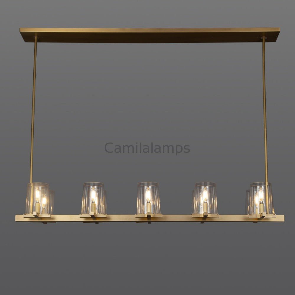 Paricia Glass Linear Chandelier 49", 60” - Camilalamps - CAM1583