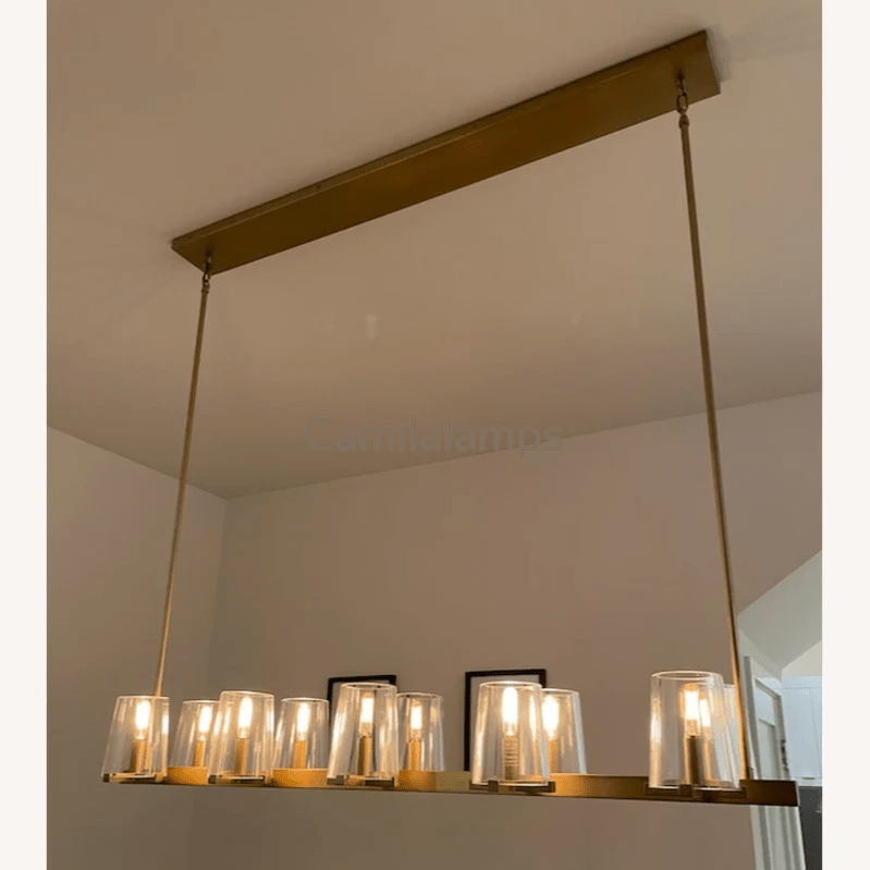 Paricia Glass Linear Chandelier 49", 60” - Camilalamps - CAM1583