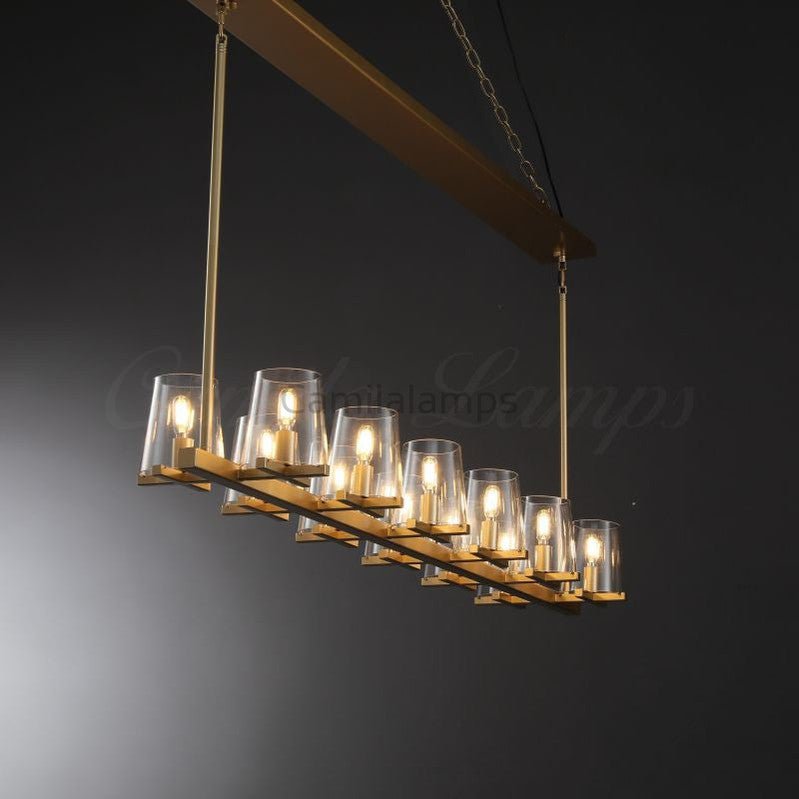 Paricia Glass Linear Chandelier 49", 60” - Camilalamps - CAM1587