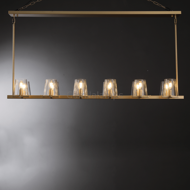 Paricia Glass Linear Chandelier 49", 60” - Camilalamps - CAM1586