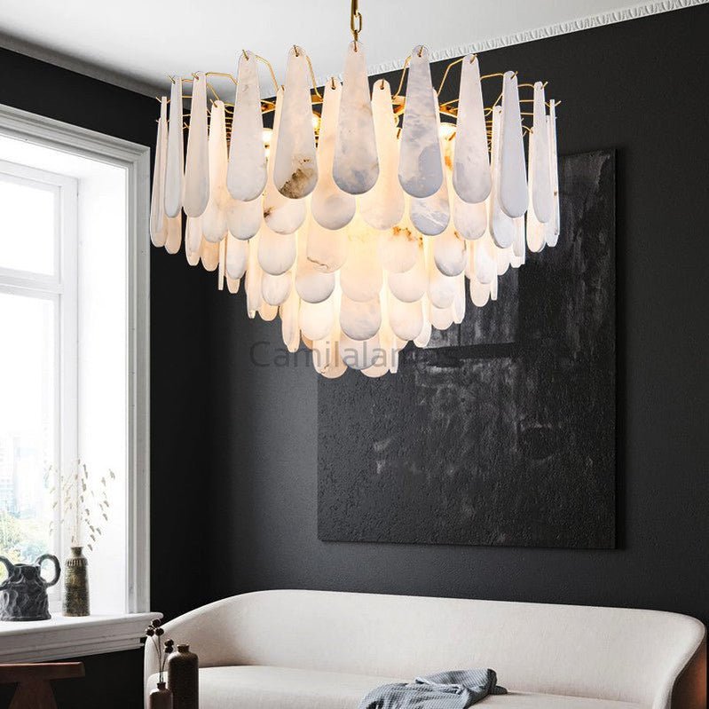 Patra Alabaster Chandelier Light - Camilalamps - Patra - 908 - 21.6" - 1