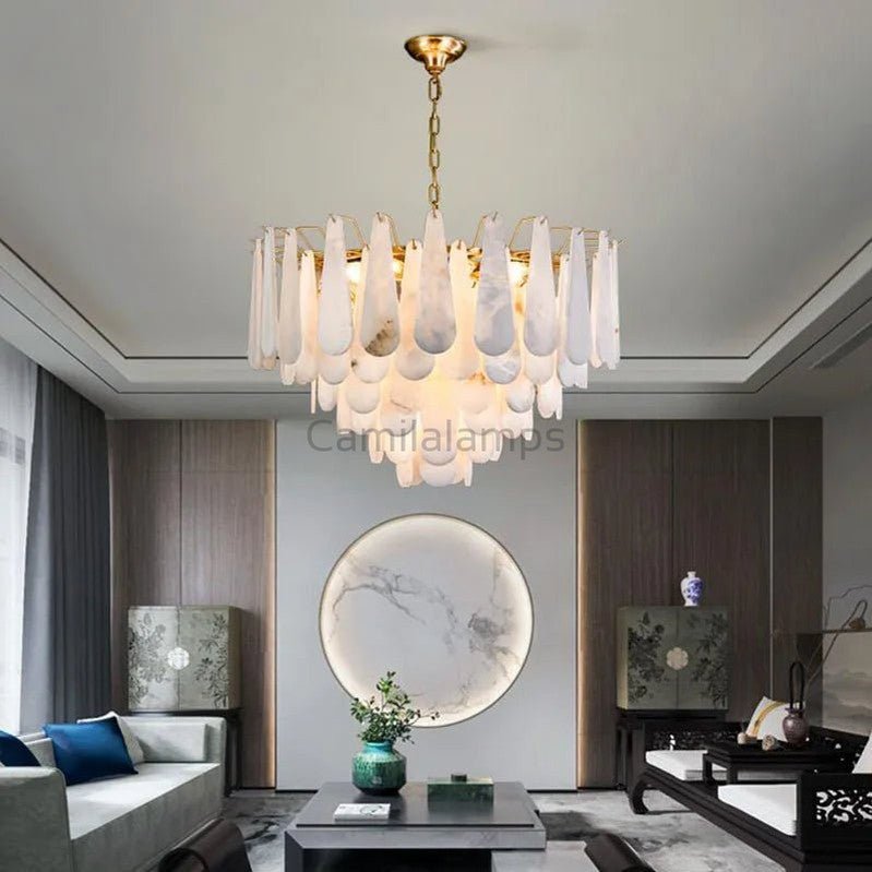 Patra Alabaster Chandelier Light - Camilalamps - Patra - 908 - 21.6" - 1