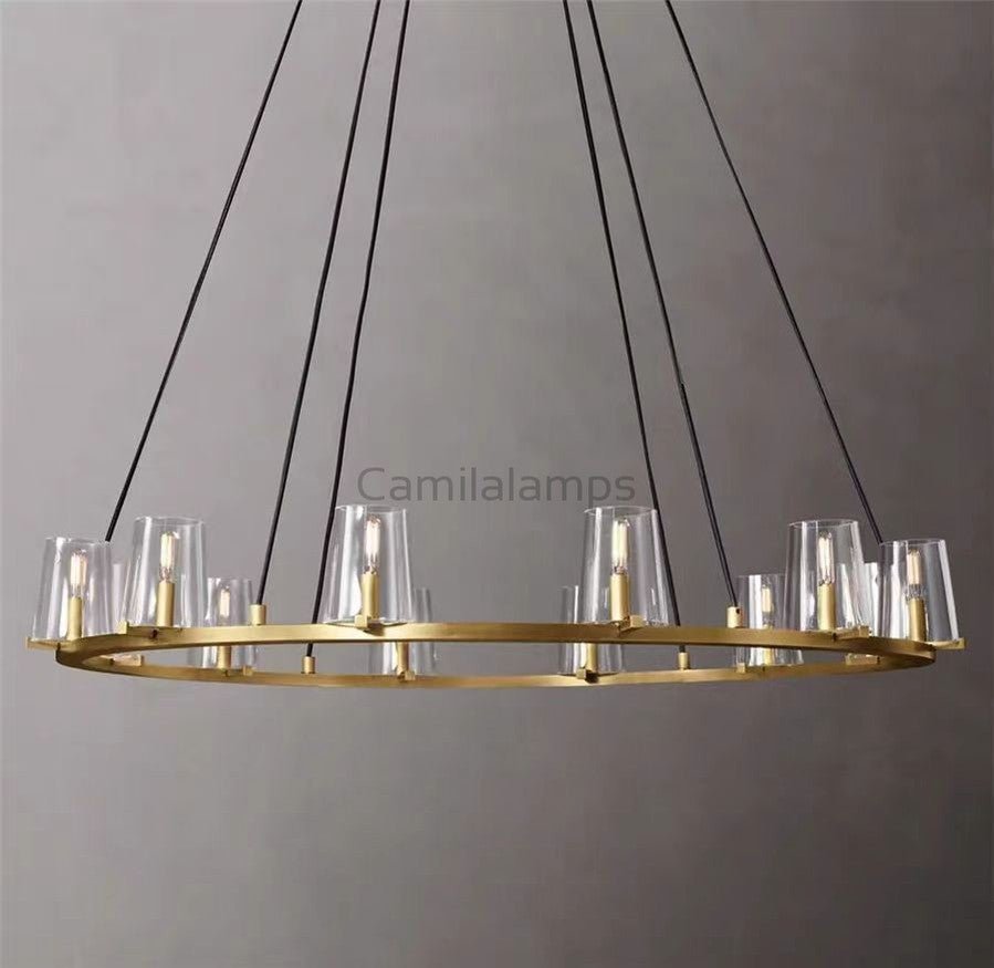 Pauillac Clear Glass Round Chandelier - Camilalamps - EDC-11