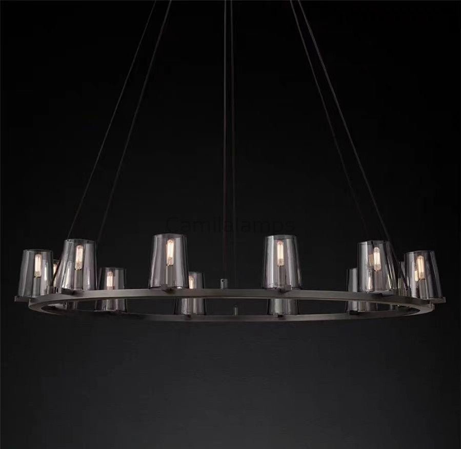 Pauillac Clear Glass Round Chandelier - Camilalamps - EDC-1