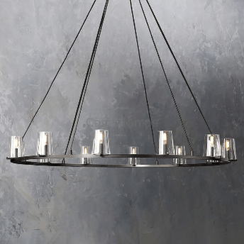 Pauillac Clear Glass Round Chandelier - Camilalamps - EDC-1