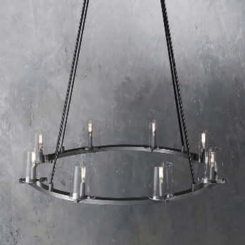 Pauillac Clear Glass Round Chandelier - Camilalamps - EDC-1