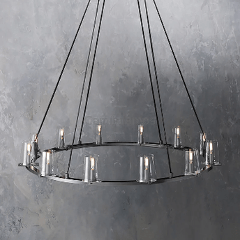 Pauillac Clear Glass Round Chandelier - Camilalamps - EDC-1