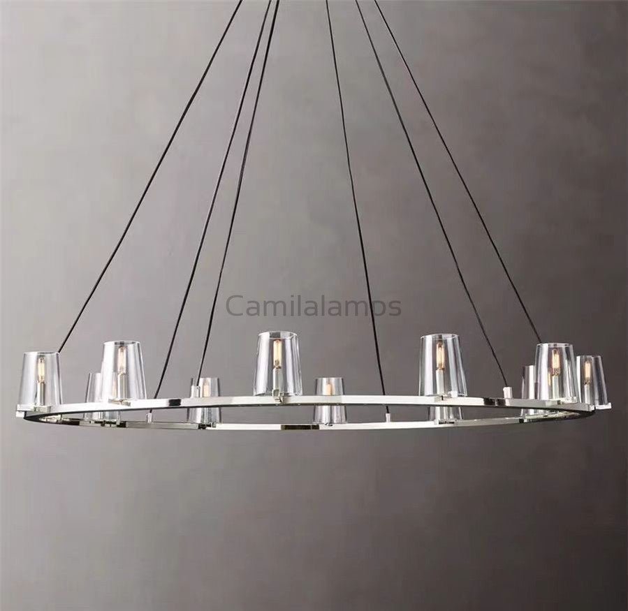 Pauillac Clear Glass Round Chandelier - Camilalamps - EDC-1
