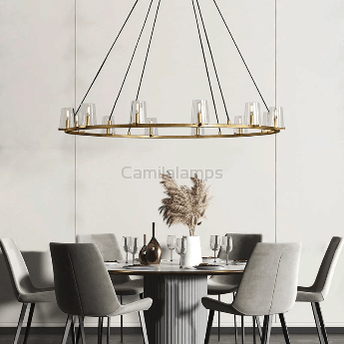 Pauillac Clear Glass Round Chandelier - Camilalamps - EDC-11