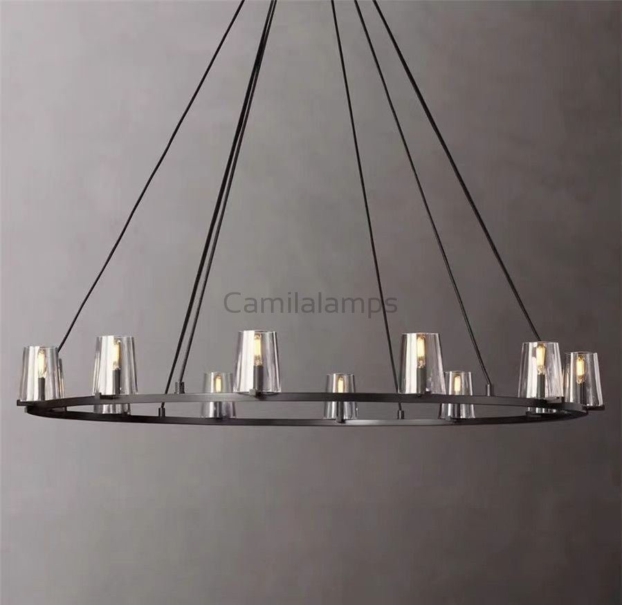 Pauillac Clear Glass Round Chandelier - Camilalamps - EDC-11