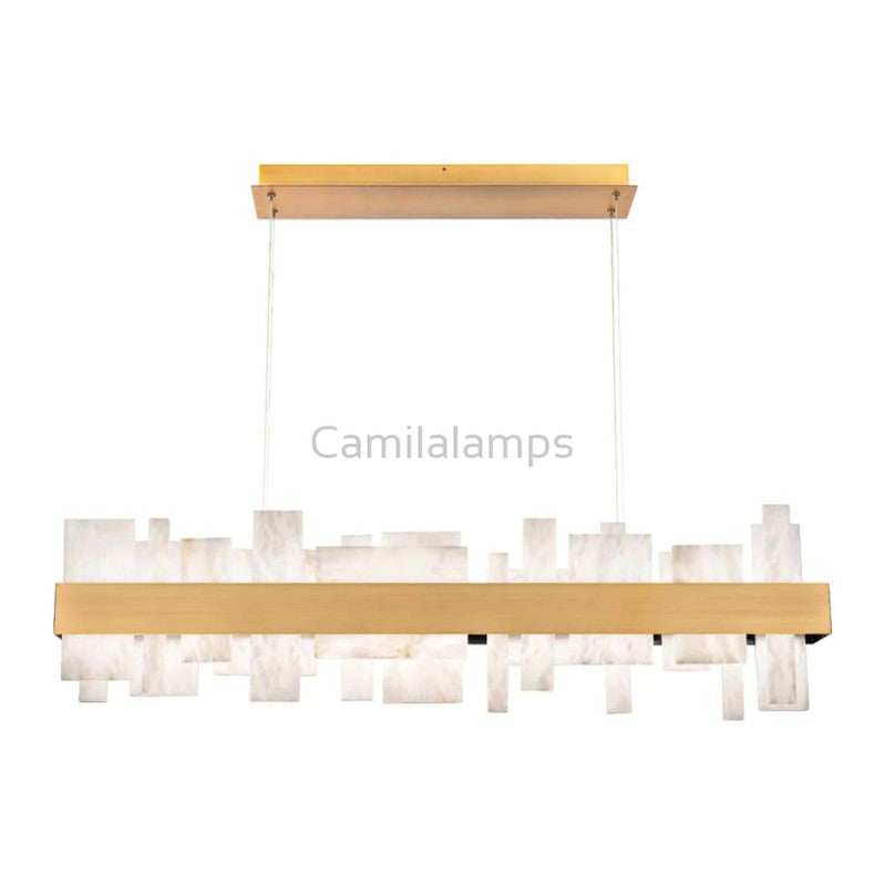Acropolis 46in LED Linear Alabaster Chandelier