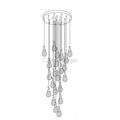 Peary multi - head brass chandelier - Camilalamps - CA - Peary - 04