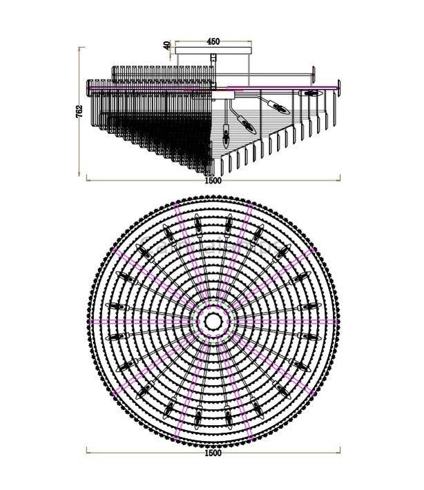 Phyllaris Crystal Chandelier 60" - Camilalamps - Ca-1a-14609