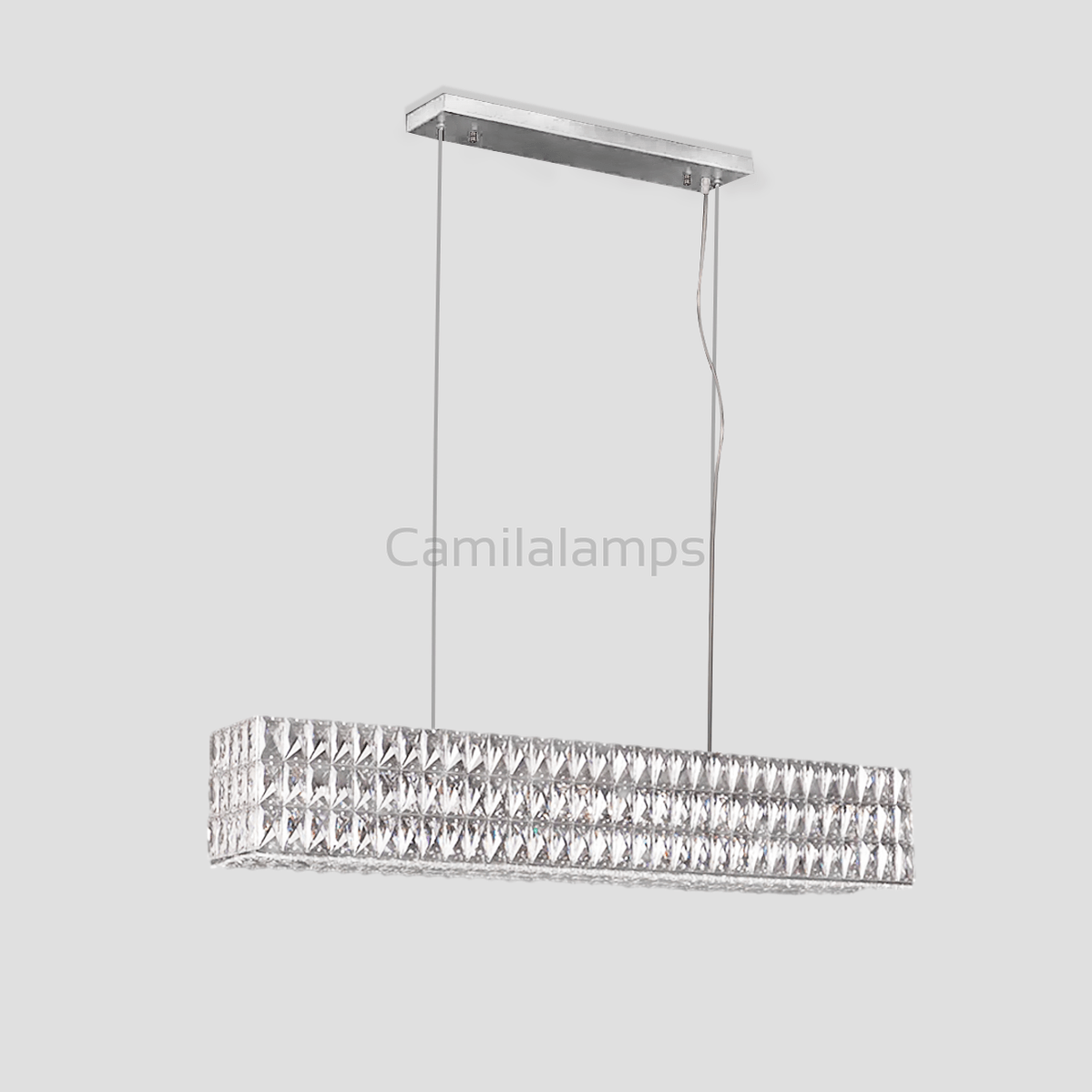 Pluto Halo Rectangular Crystal Chandelier - Camilalamps - CA - LI2024 - C5574