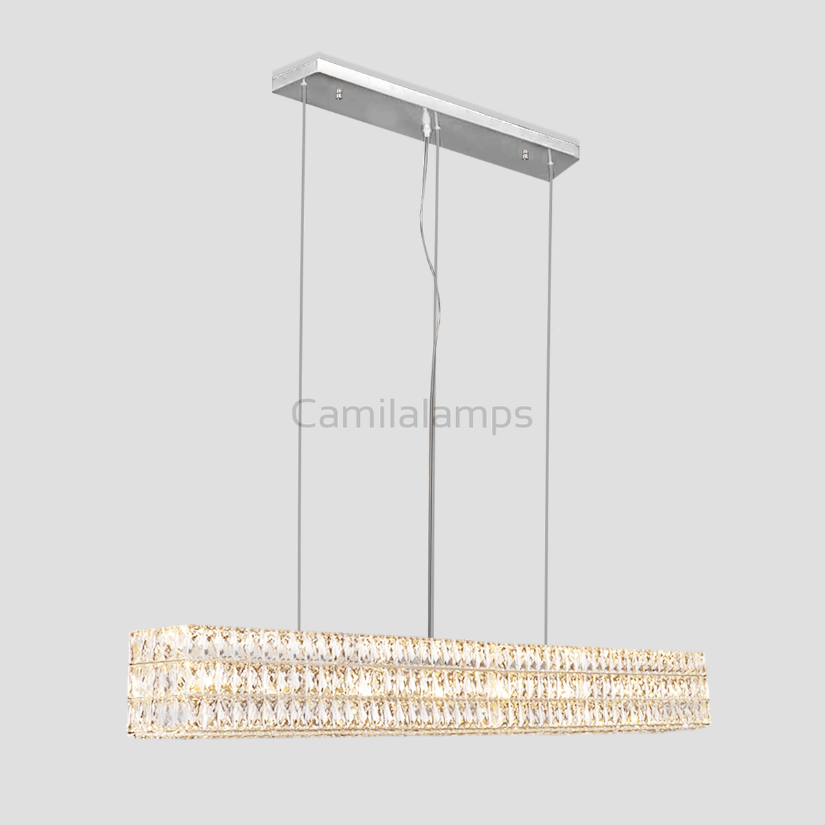 Pluto Halo Rectangular Crystal Chandelier - Camilalamps - Ca-1LI2024-1C5574