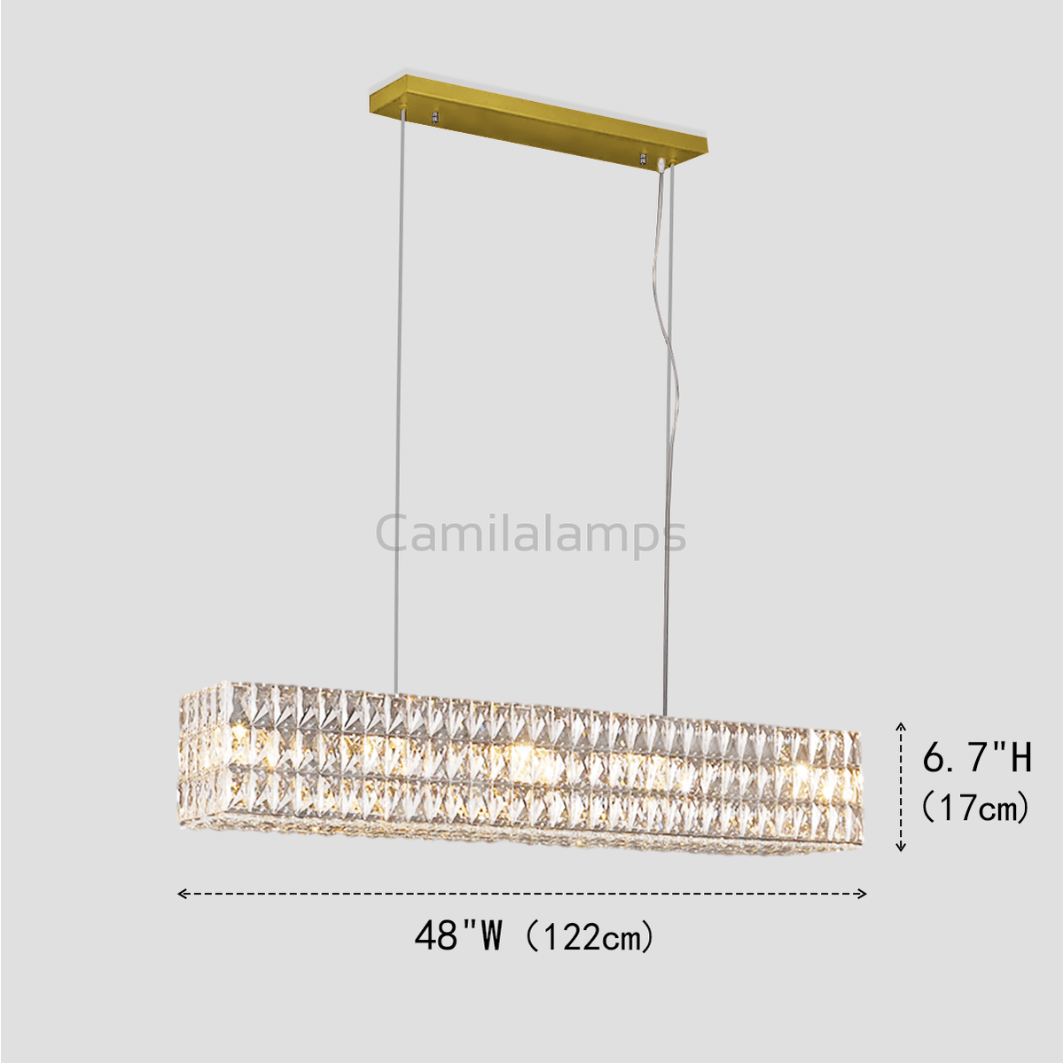 Pluto Halo Rectangular Crystal Chandelier - Camilalamps - Ca-1LI2024-1C5566