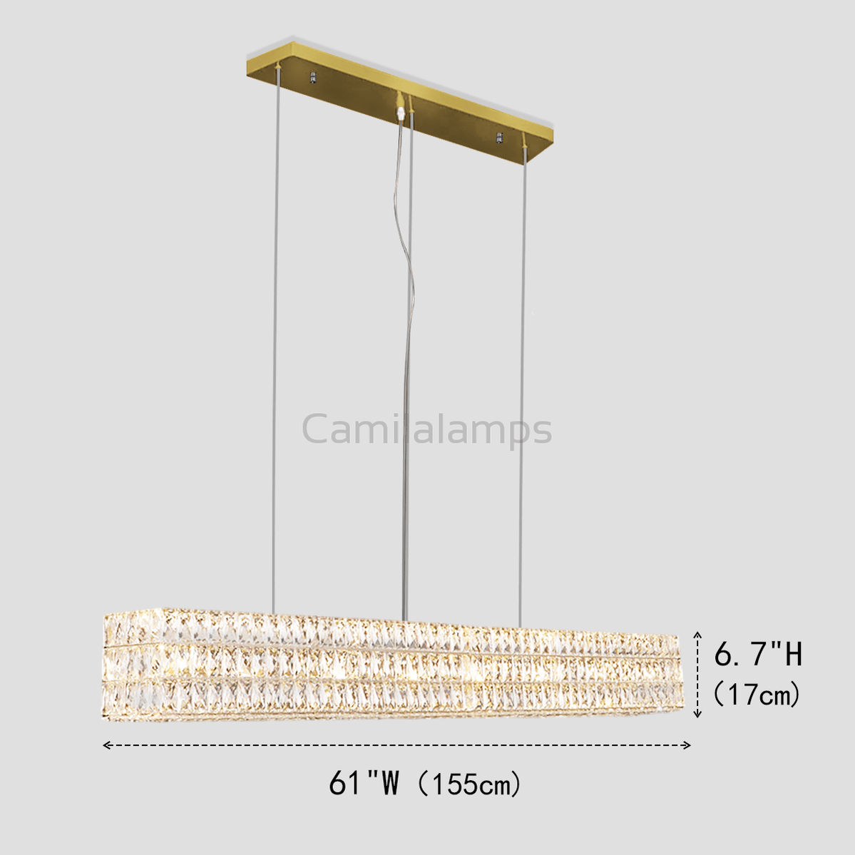 Pluto Halo Rectangular Crystal Chandelier - Camilalamps - Ca-1LI2024-1C5566