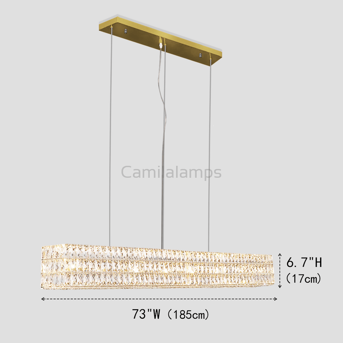 Pluto Halo Rectangular Crystal Chandelier - Camilalamps - Ca-1LI2024-1C5566