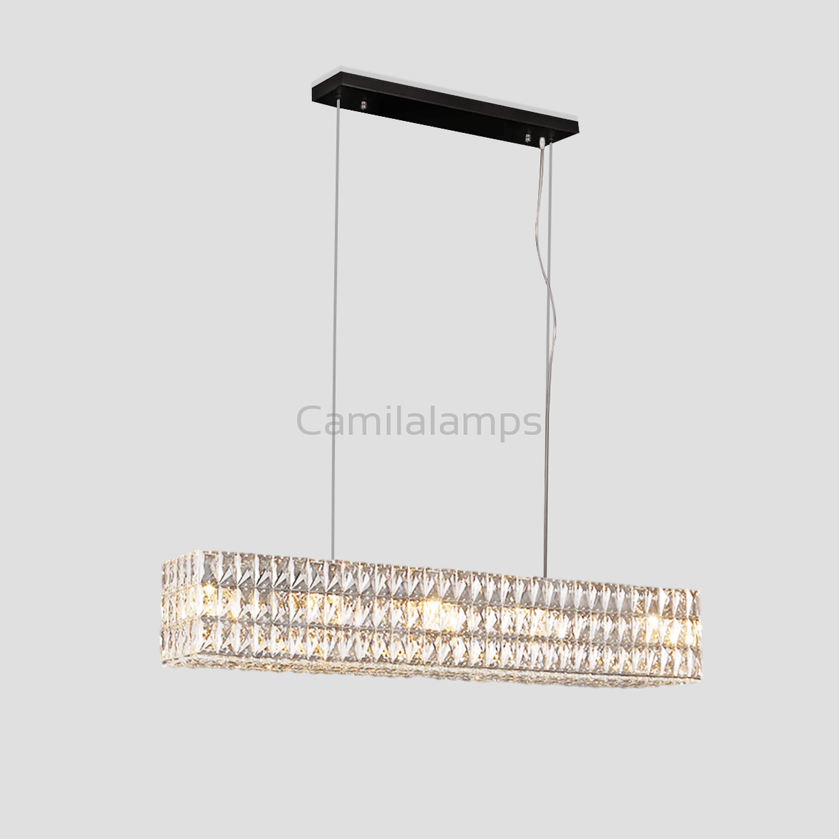 Pluto Halo Rectangular Crystal Chandelier - Camilalamps - Ca-1LI2024-1C5570