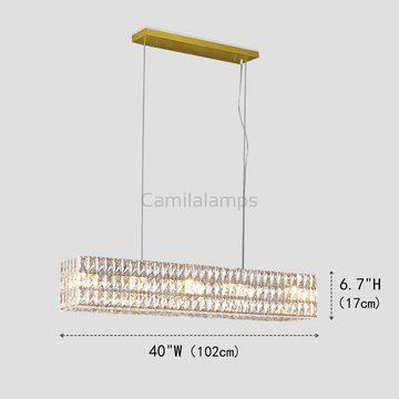 Pluto Halo Rectangular Crystal Chandelier - Camilalamps - CA - LI2024 - C5566