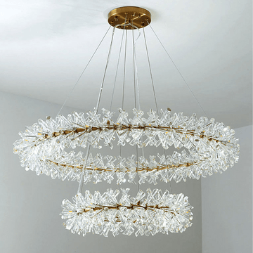Postmodern Two - Tier Ring Crystal Chandelier - Camilalamps - ILM0635