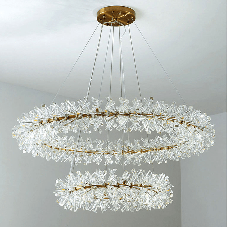 Postmodern Two - Tier Ring Crystal Chandelier - Camilalamps - ILC0635