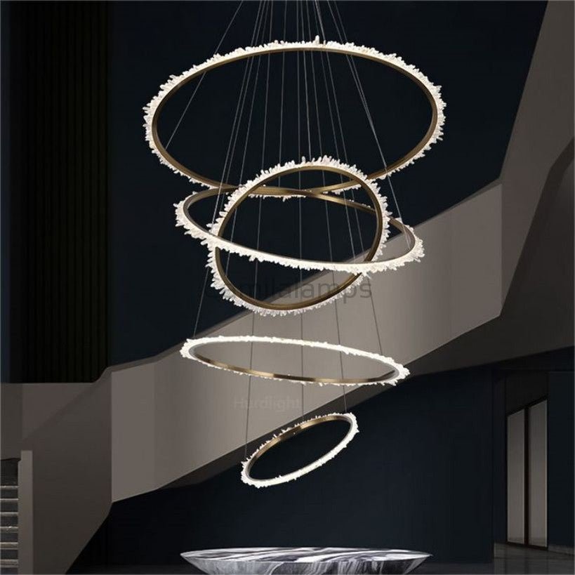 Primary Crystal Cluster Multi Rings Chandelier - Camilalamps - Ca-137127-123