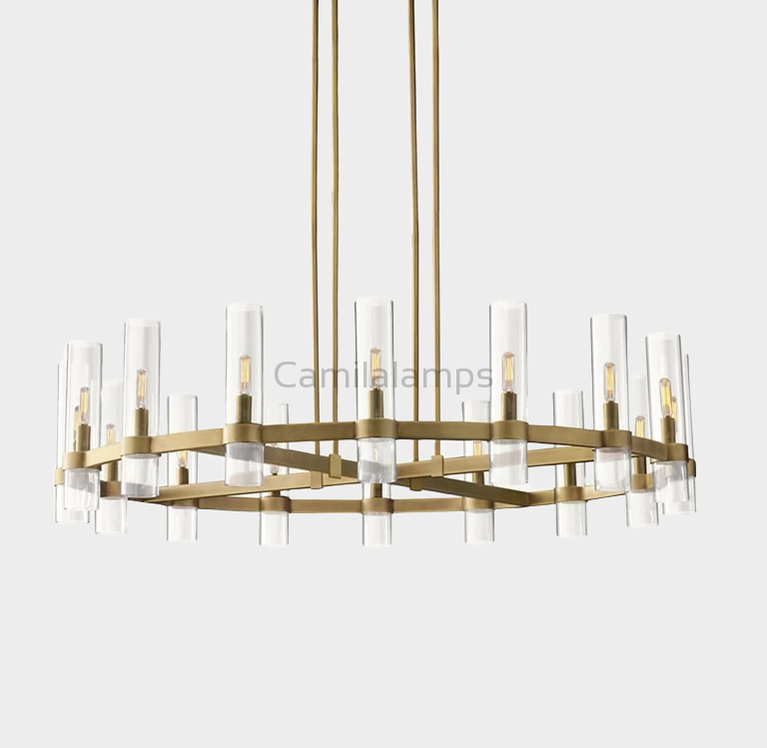 Ravelle Glass Round Chandelier 48"