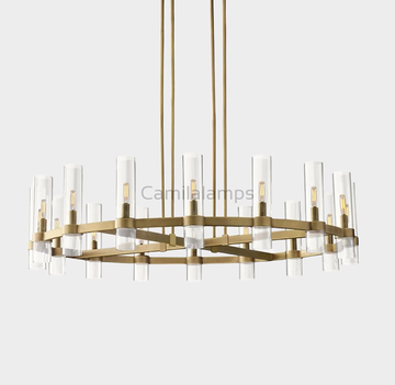 Ravelle Glass Round Chandelier 48"