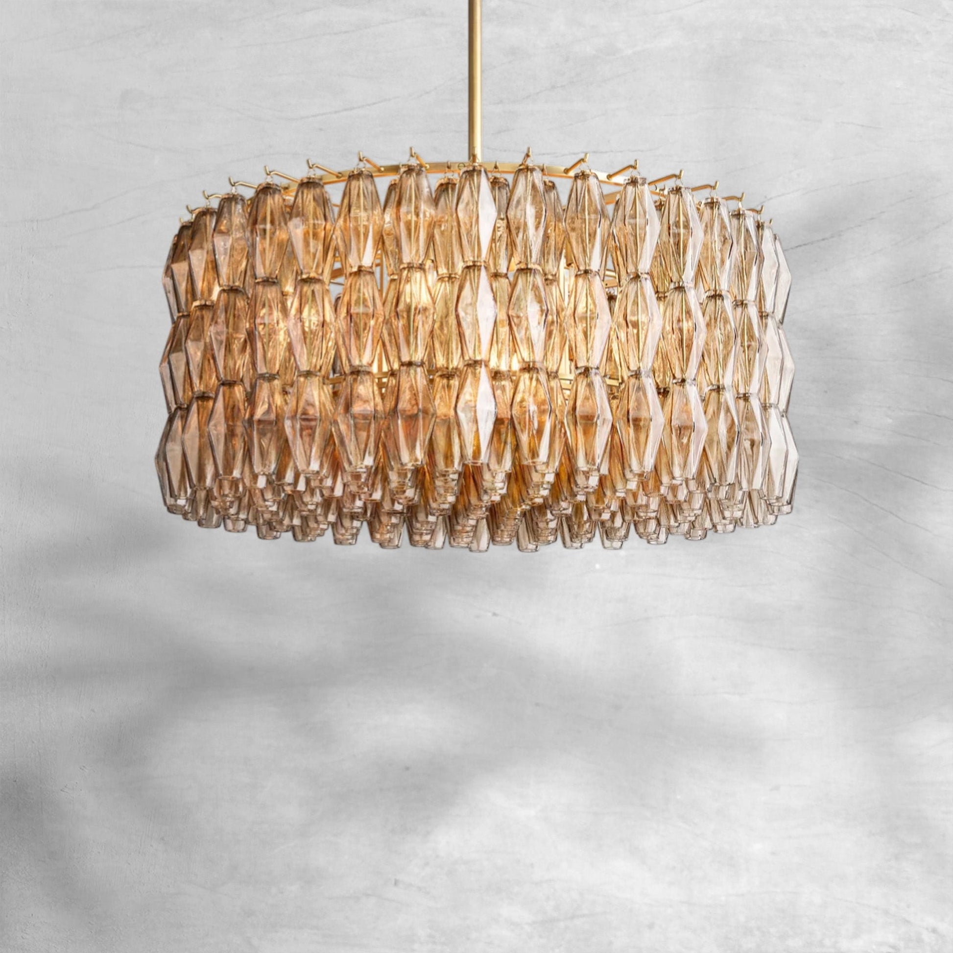 Chiaravalle Smoke Glass Round Chandelier 37"47‘’62‘’ - Camilalamps - CA-GA2023-R0360