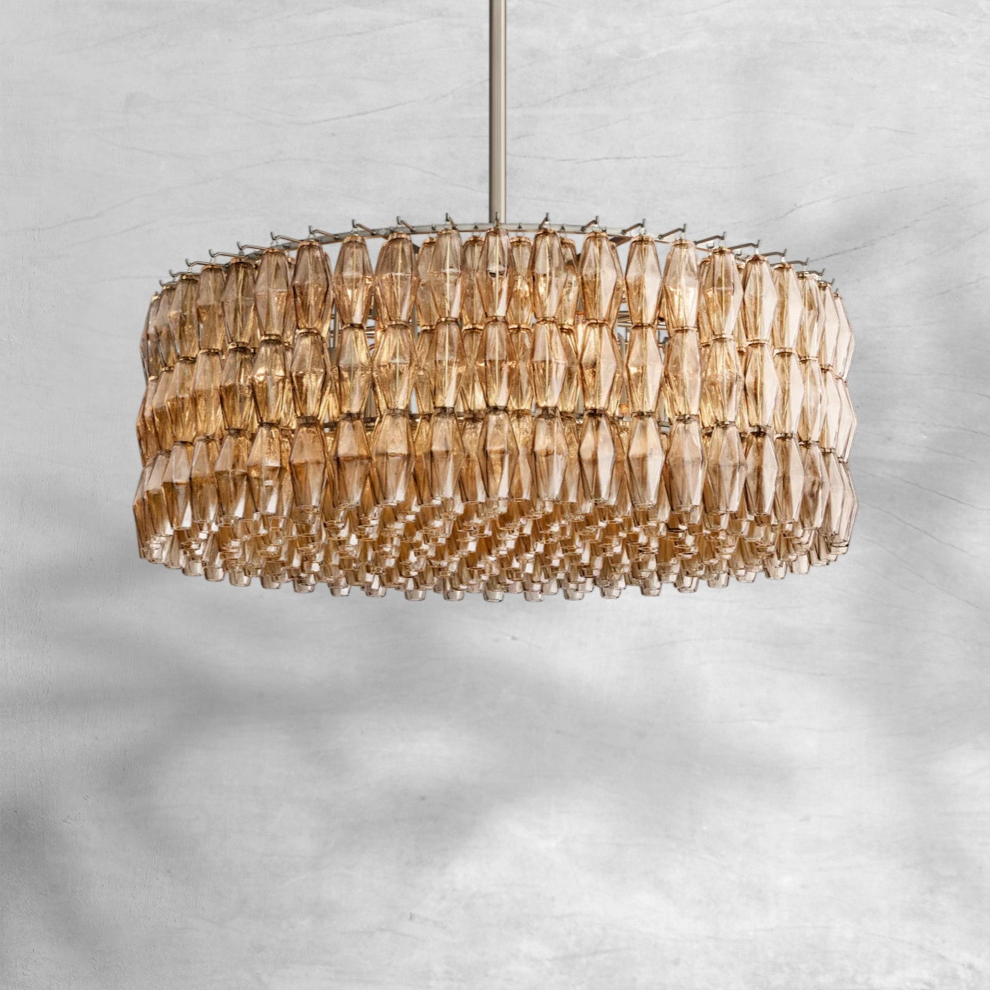 Chiaravalle Smoke Glass Round Chandelier 37"47‘’62‘’ - Camilalamps - CA-Chiar-Nickel002