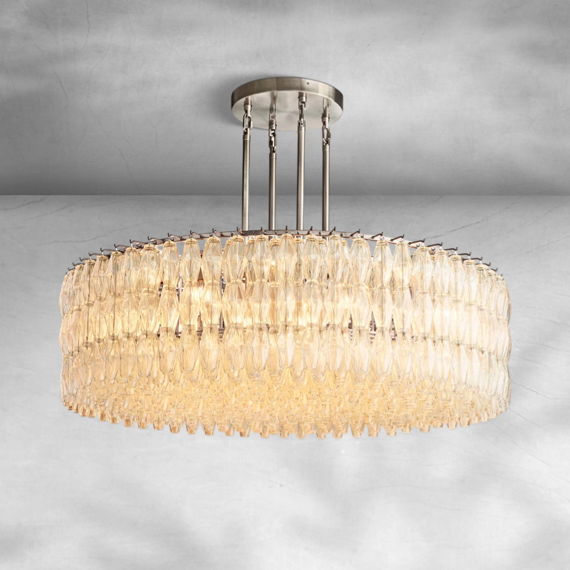 Chiaravalle Clear Glass Round Chandelier 37"47"62" - Camilalamps - CA-GA2023-C0839